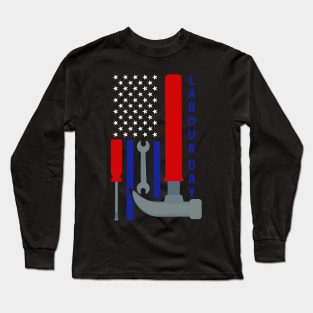 Labor Day  American Flag Long Sleeve T-Shirt